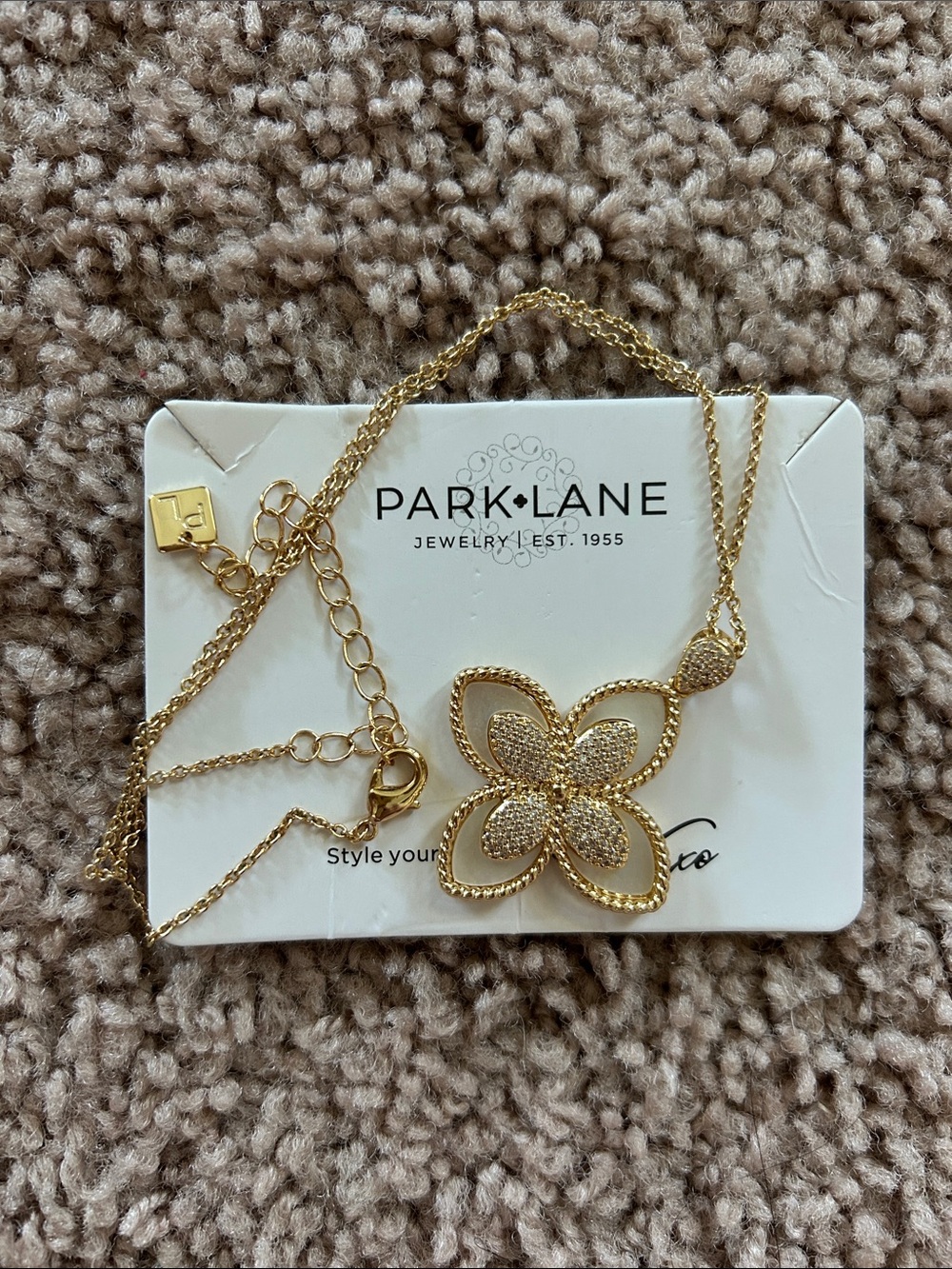 Park Lane Gold Filigree Blossom Necklace